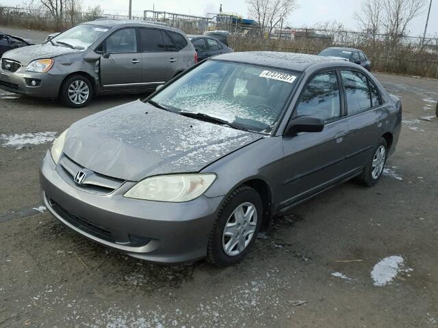 2HGES16444H940174 - 2004 HONDA CIVIC DX GRAY photo 2