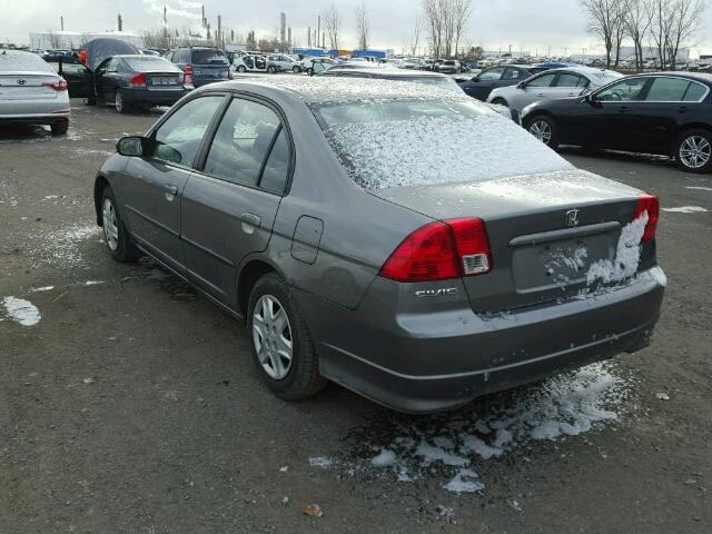 2HGES16444H940174 - 2004 HONDA CIVIC DX GRAY photo 3