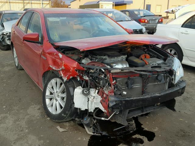 4T1BD1FK6EU127617 - 2014 TOYOTA CAMRY HYBR RED photo 1