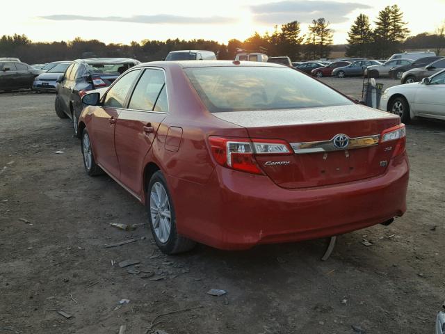 4T1BD1FK6EU127617 - 2014 TOYOTA CAMRY HYBR RED photo 3