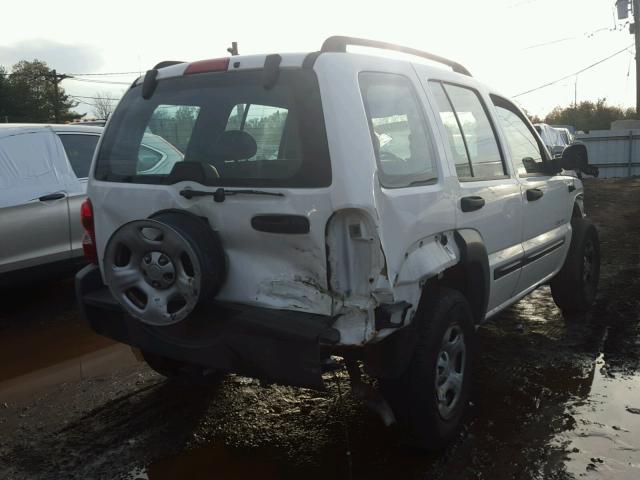 1J4GL48K64W107781 - 2004 JEEP LIBERTY SP WHITE photo 4