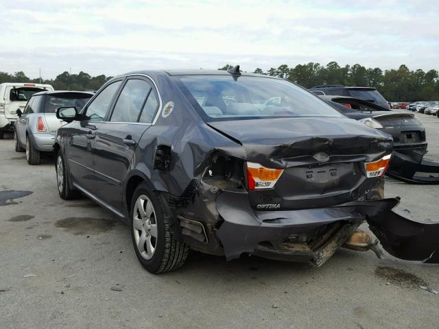 KNAGE228195311626 - 2009 KIA OPTIMA LX GRAY photo 3