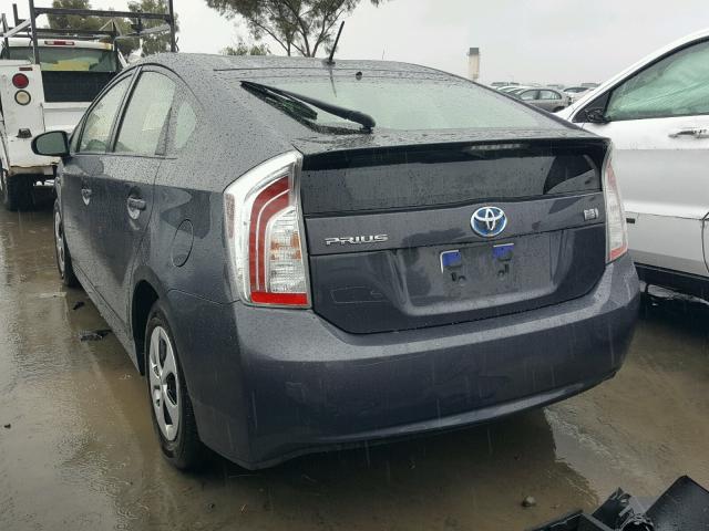 JTDKN3DU5D1633425 - 2013 TOYOTA PRIUS BLUE photo 3