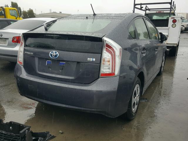 JTDKN3DU5D1633425 - 2013 TOYOTA PRIUS BLUE photo 4