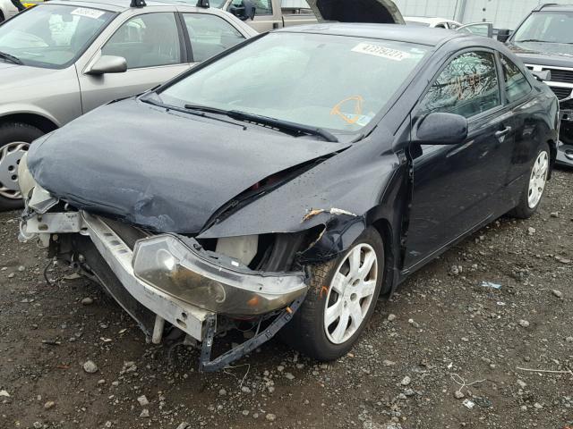 2HGFG12678H555212 - 2008 HONDA CIVIC LX BLACK photo 2