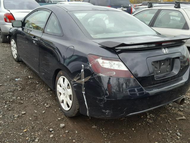 2HGFG12678H555212 - 2008 HONDA CIVIC LX BLACK photo 3