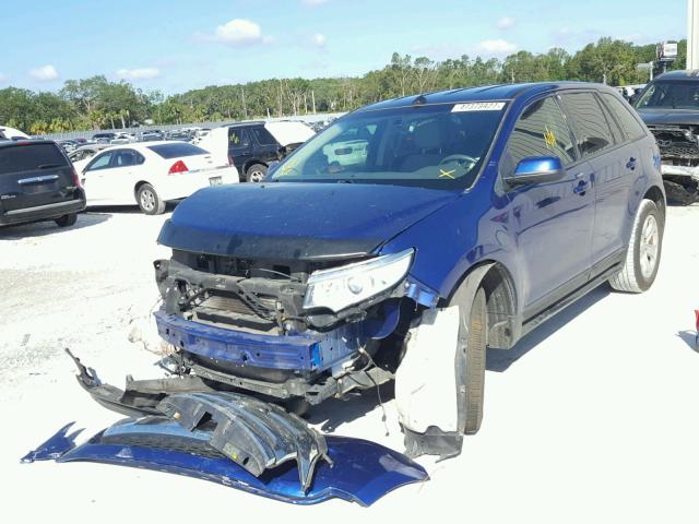 2FMDK3J94DBB56892 - 2013 FORD EDGE SEL BLUE photo 2