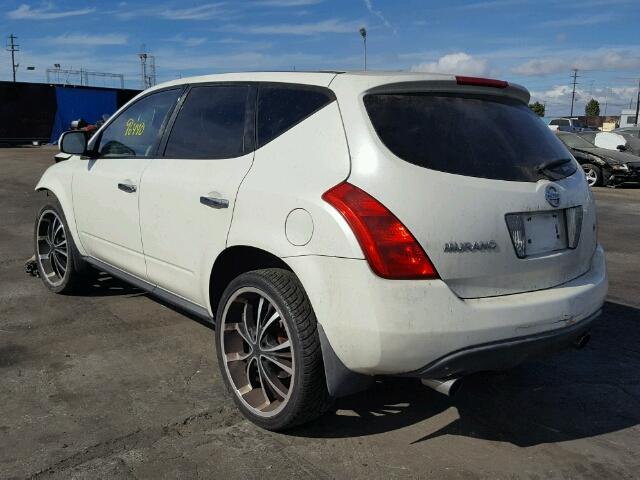 JN8AZ08T85W311001 - 2005 NISSAN MURANO SL WHITE photo 3