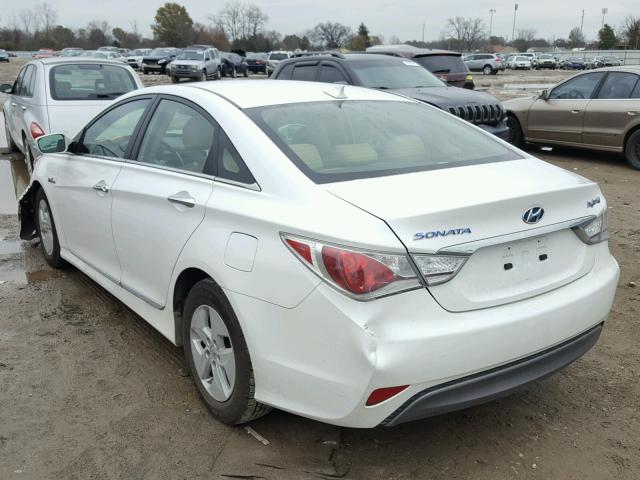 KMHEC4A48CA034879 - 2012 HYUNDAI SONATA HYB WHITE photo 3