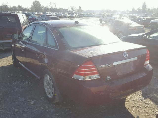 1MEHM40197G607456 - 2007 MERCURY MONTEGO LU MAROON photo 3