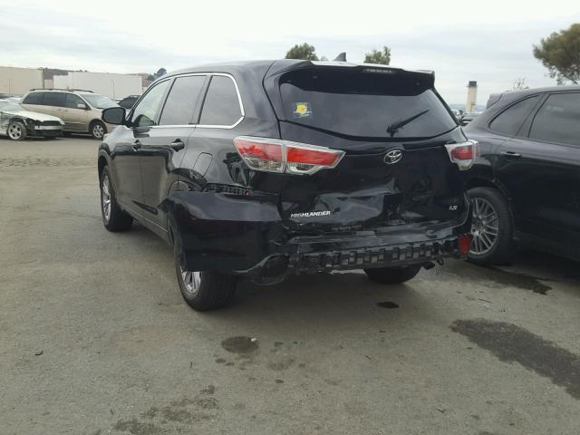 5TDZKRFH6ES010622 - 2014 TOYOTA HIGHLANDER BLACK photo 3