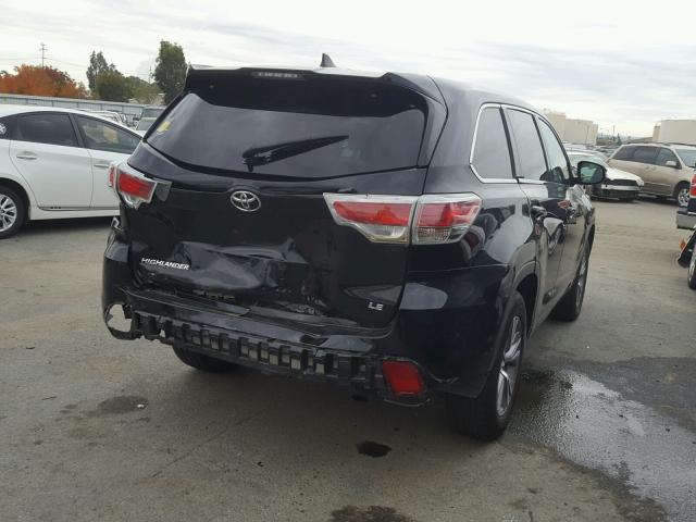 5TDZKRFH6ES010622 - 2014 TOYOTA HIGHLANDER BLACK photo 4