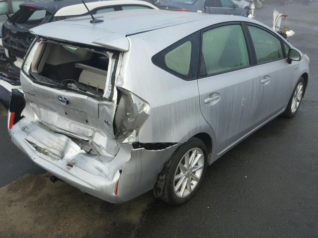 JTDZN3EU9C3177848 - 2012 TOYOTA PRIUS V SILVER photo 4