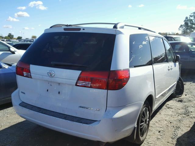 5TDZA23C04S214494 - 2004 TOYOTA SIENNA CE WHITE photo 4