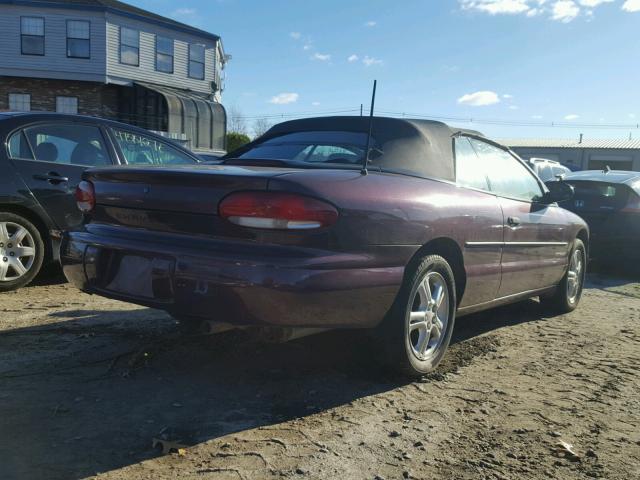 3C3EL45X3WT337885 - 1998 CHRYSLER SEBRING JX PURPLE photo 4