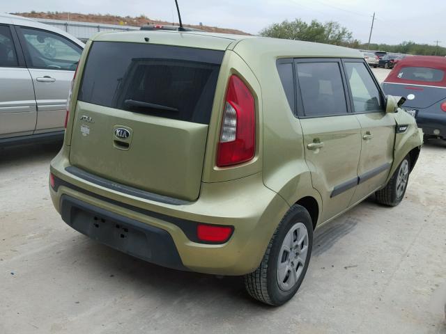 KNDJT2A56D7620043 - 2013 KIA SOUL GREEN photo 4