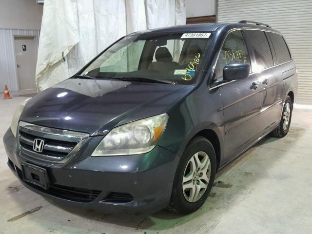 5FNRL38665B415177 - 2005 HONDA ODYSSEY EX BLUE photo 2