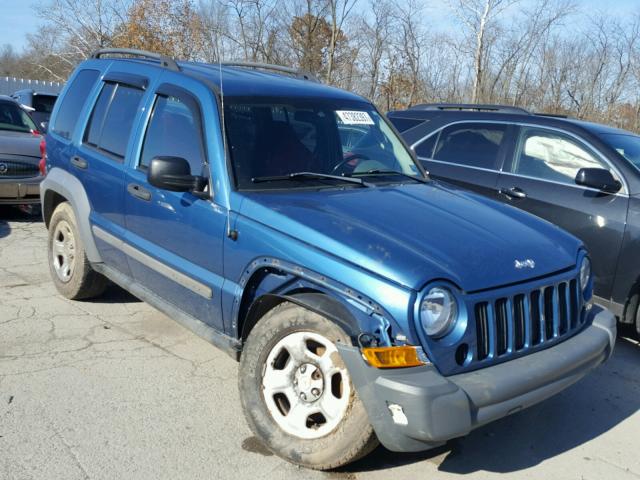 1J4GL48K05W641103 - 2005 JEEP LIBERTY SP BLUE photo 1