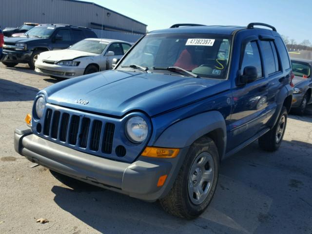 1J4GL48K05W641103 - 2005 JEEP LIBERTY SP BLUE photo 2