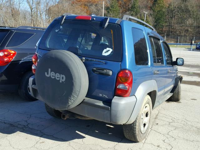 1J4GL48K05W641103 - 2005 JEEP LIBERTY SP BLUE photo 4