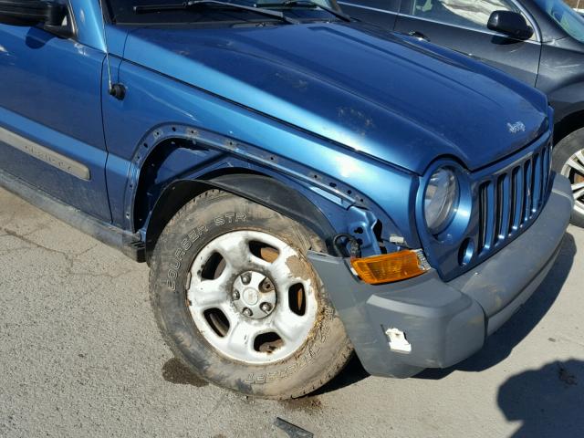 1J4GL48K05W641103 - 2005 JEEP LIBERTY SP BLUE photo 9