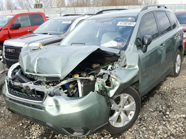 JF2SJABC5FH456798 - 2015 SUBARU FORESTER 2 GREEN photo 2