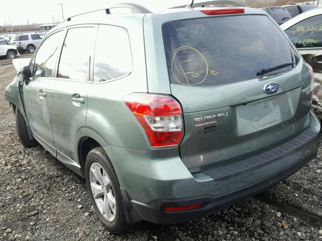 JF2SJABC5FH456798 - 2015 SUBARU FORESTER 2 GREEN photo 3