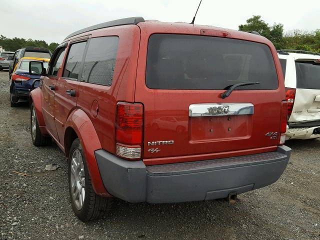 1D8GU58687W725217 - 2007 DODGE NITRO R/T RED photo 3