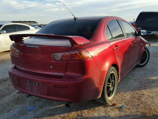 JA3AU86U58U027957 - 2008 MITSUBISHI LANCER GTS RED photo 4