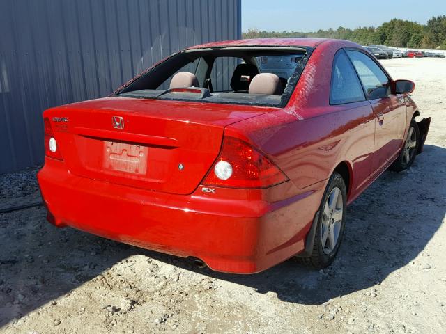 1HGEM22925L004060 - 2005 HONDA CIVIC EX RED photo 4