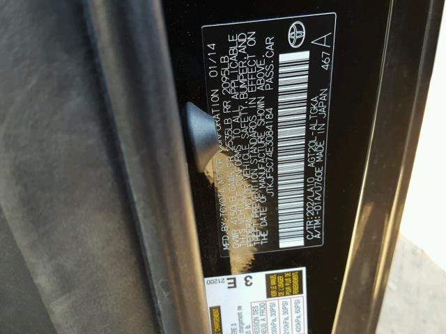 JTKJF5C74E3084184 - 2014 TOYOTA SCION TC 黑色 照片 10