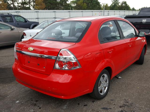 KL1TD56608B272131 - 2008 CHEVROLET AVEO BASE Қызыл фото 4