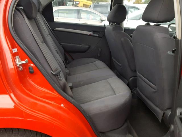 KL1TD56608B272131 - 2008 CHEVROLET AVEO BASE Қызыл фото 6