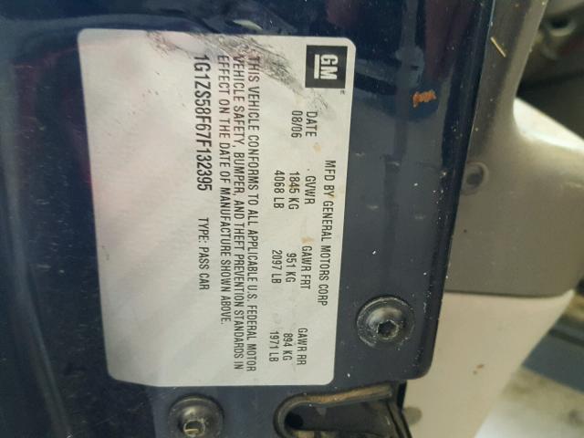 1G1ZS58F67F132395 - 2007 CHEVROLET MALIBU LS BLUE photo 10