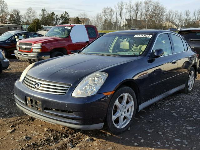 JNKCV51E33M003959 - 2003 INFINITI G35 BLUE photo 2