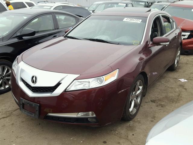 19UUA8F5XAA001511 - 2010 ACURA TL BURGUNDY photo 2