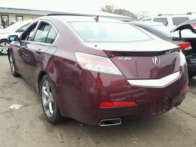 19UUA8F5XAA001511 - 2010 ACURA TL BURGUNDY photo 3