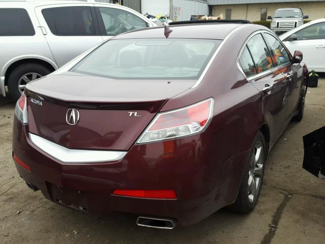 19UUA8F5XAA001511 - 2010 ACURA TL BURGUNDY photo 4