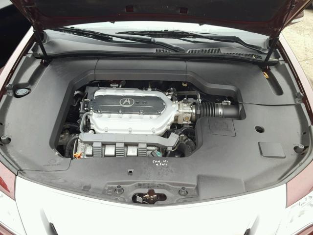 19UUA8F5XAA001511 - 2010 ACURA TL BURGUNDY photo 7
