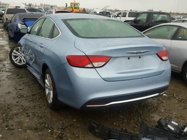 1C3CCCAB2FN739862 - 2015 CHRYSLER 200 LIMITE BLUE photo 3