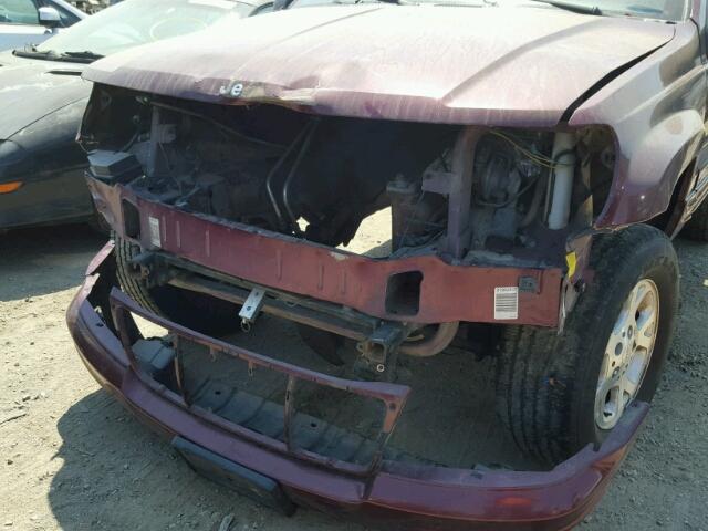 1J4GW58NX1C539634 - 2001 JEEP GRAND CHER MAROON photo 9