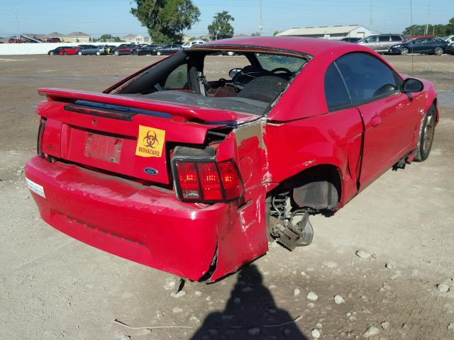 1FAFP40644F226536 - 2004 FORD MUSTANG RED photo 4