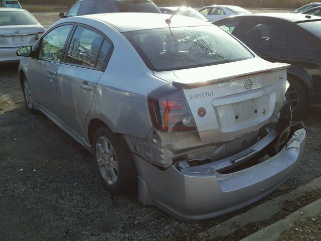 3N1AB6AP7CL737090 - 2012 NISSAN SENTRA 2.0 SILVER photo 3