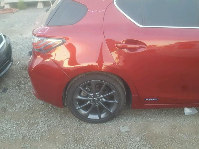 JTHKD5BH7C2114453 - 2012 LEXUS CT 200 RED photo 9