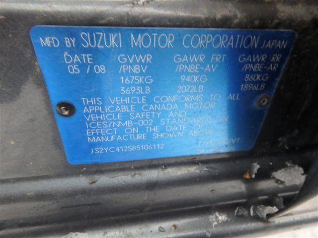 JS2YC412585106112 - 2008 SUZUKI SX4 GRAY photo 9