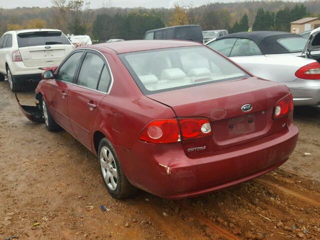 KNAGE123575089698 - 2007 KIA OPTIMA LX RED photo 3