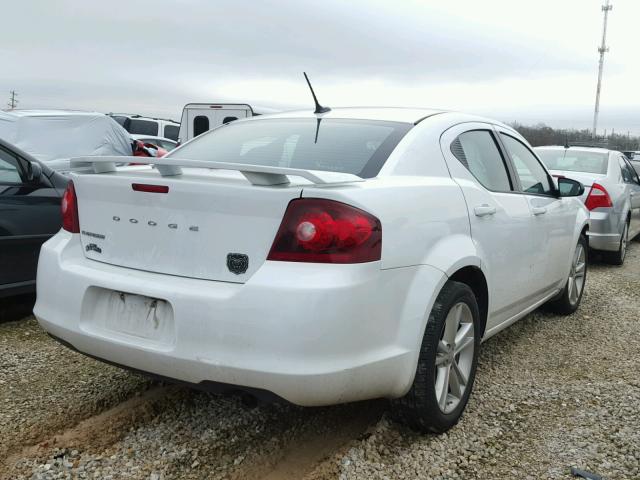 1C3CDZABXEN220654 - 2014 DODGE AVENGER SE WHITE photo 4