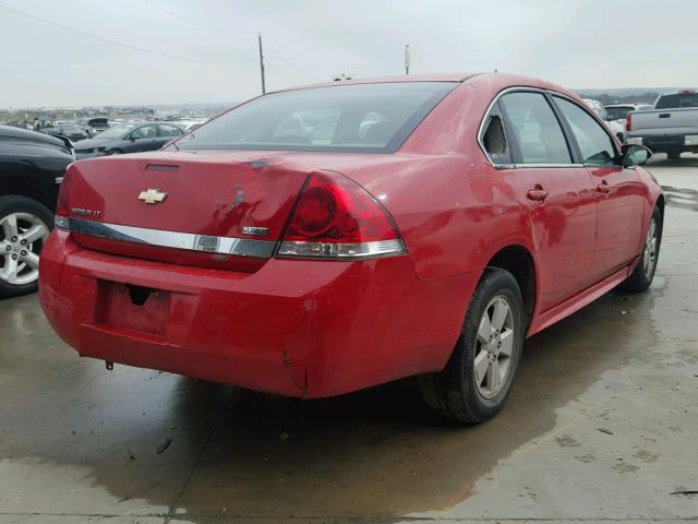 2G1WT57K391139281 - 2009 CHEVROLET IMPALA 1LT RED photo 4