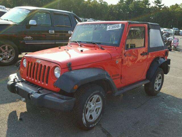1C4AJWAG8DL647637 - 2013 JEEP WRANGLER S RED photo 2