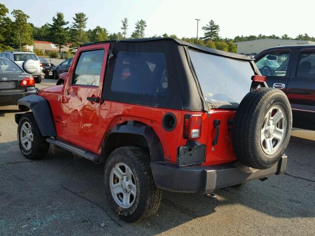 1C4AJWAG8DL647637 - 2013 JEEP WRANGLER S RED photo 3